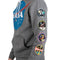 NASA Logo Hooded Sweatshirt Gray with Patches on Sleeves