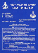 Bowling Back Cover - Atari Pre-Played