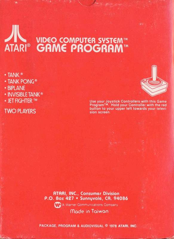Combat Back Cover - Atari Pre-Played