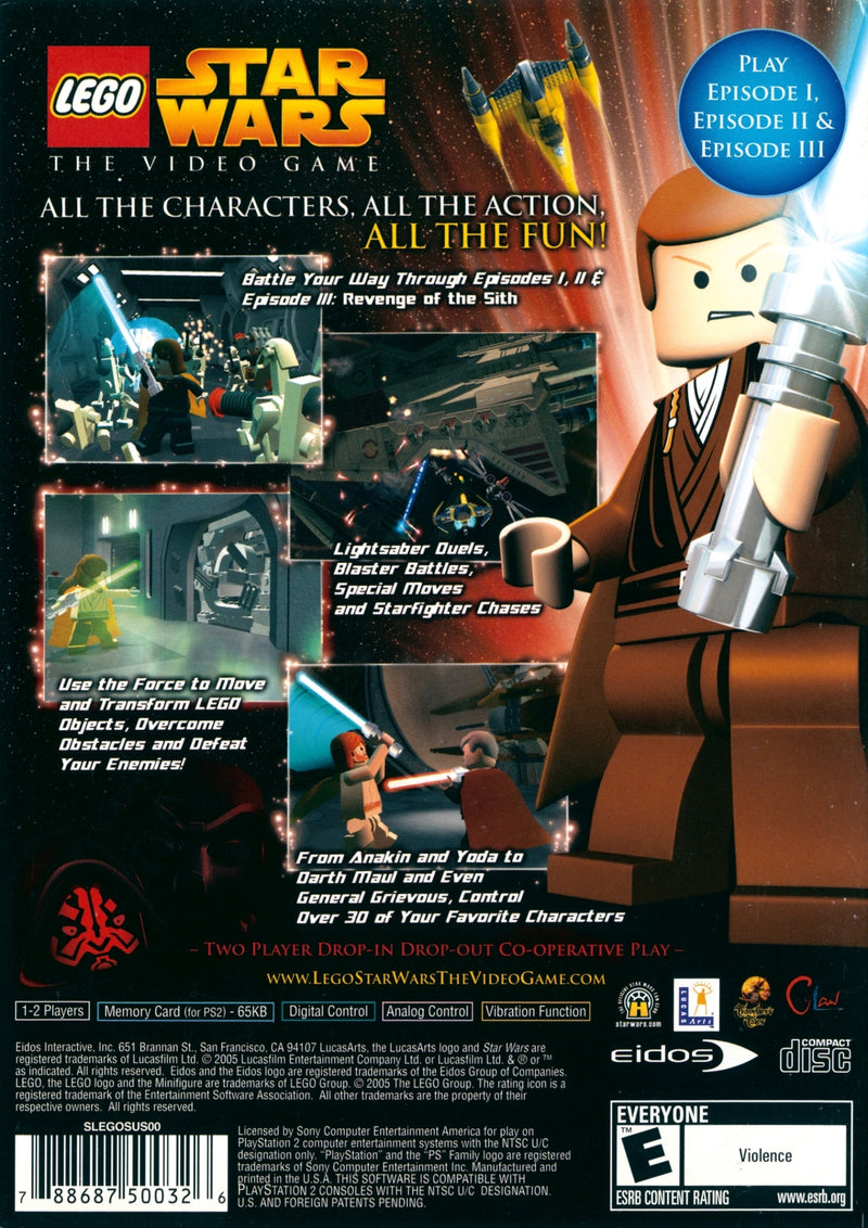 Lego Star Wars Back Cover - Playstation 2 Pre-Played