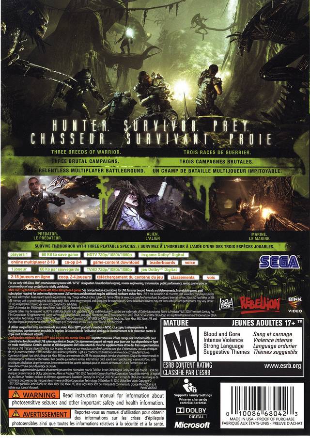 Aliens Vs Predator - Xbox 360 Pre-Played – Game On Games