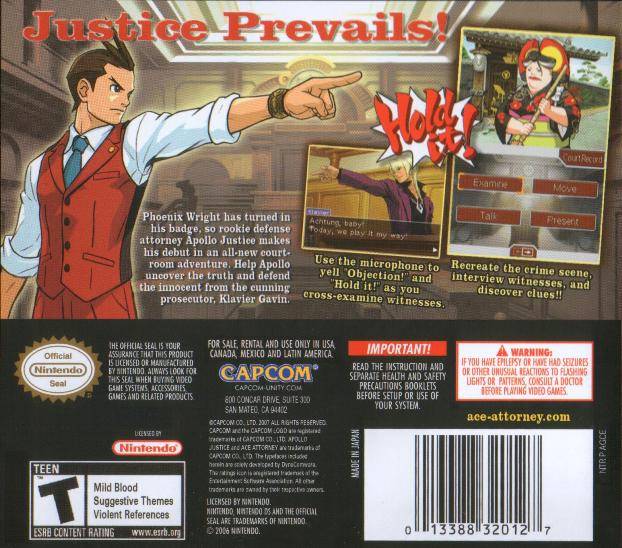 Play Nintendo DS Phoenix Wright - Ace Attorney (USA) Online in