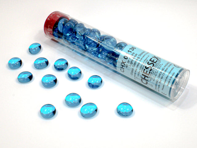 Crystal Light Blue Glass Stones (40)
