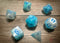 Chessex Gemini 7 Die Set Pearl Turquoise-White/Blue Luminary