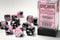 Chessex Gemini 2 16mm Black Pink/White Dice Block (12)