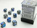 Chessex Gemini 12mm D6 Blue Silver/White (36)