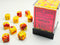 Chessex Gemini 5 12mm D6 Red Yellow/Silver (36)
