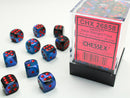 Chessex Gemini 7 12mm D6 Black Starlight/Red (36)