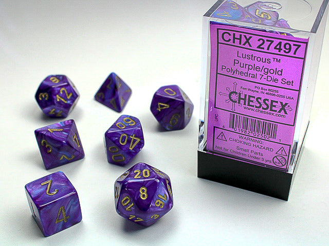 Chessex Lustrous: Poly Purple/Gold (7)