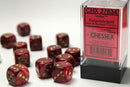 Chessex Vortex 16mm D6 Burgundy/Gold (12)