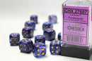 Chessex Lustrous 16mm D6 Purple/Gold/Black (12)