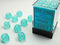 Chessex Frosted 16mm D6 Teal/White Block (12)