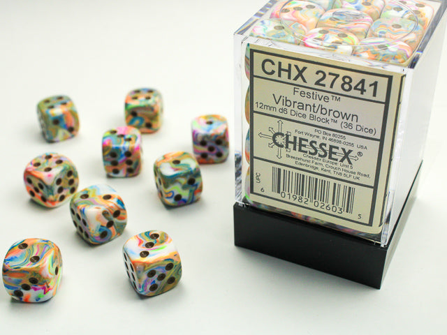 Chessex Dm8 12mm D6 Festive Vibrant/Brown (36)