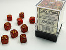 Chessex Dm9 Glitter 12mm D6 Ruby/Gold (36)