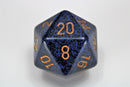 Chessex Speckled 34mm d20 Dice - Golden Cobalt