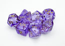 Lab Dice 7 - Translucent Polyhedral Lavender/gold 7-Die Set