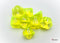 Lab Dice 7 - Translucent Polyhedral Neon Yellow/white 7-Die Set