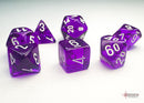 Chessex Translucent Mini 7-Die Set - Purple/White