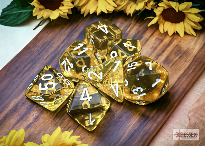 Chessex  Translucent Polyhedral Yellow With White (7)