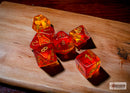 Chessex Lab Dice 3 Gemini Poly Red/Yellow/Gold (7)