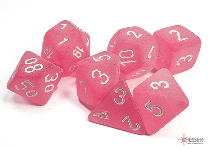 Chessex Frosted Poly Pink/White (7)