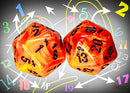 Chessex Count Up & Down Single D20 Vortex Orange/Black