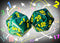 Chessex Count Up & Down Single D20 Vortex Malachite/Yellow