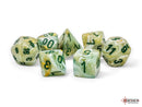 Chessex Marble Mega-Hedral 7 Die Set - Green/Dark Green