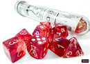 Lab Dice 9 - Borealis Passion/White Luminary Polyhedral 7-Die Set