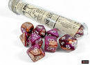 Lab Dice 9 - Gemini Copper-Purple/White Polyhedral 7-Die Set