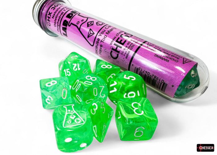 Lab Dice 9 -  Nebula Gelatinous/White Polyhedral 7-Die Set