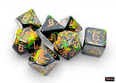 Chessex Brush Polyhedral 7 Die Set - Deep Forest/Gold