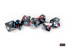 Chessex Brush Polyhedral 7 Die Set - Dark Side/Blue