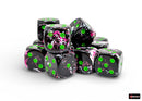 Chessex Brush Paintball/Green 16mm D6 Dice Block (12)