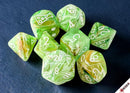 Lab Dice 10 - Marble Sour Green/White Polyhedral 7-Die Set