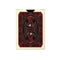 Playing card with red and black design on a white background