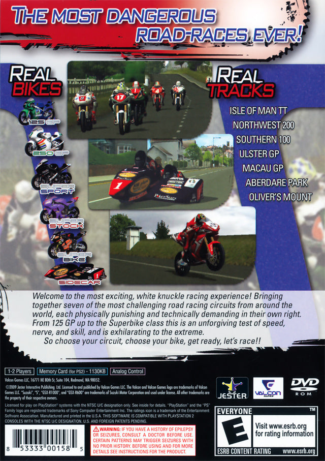 Suzuki TT Superbikes: Real Road Racing Championship Back Cover - Playstation 2 Pre-Played