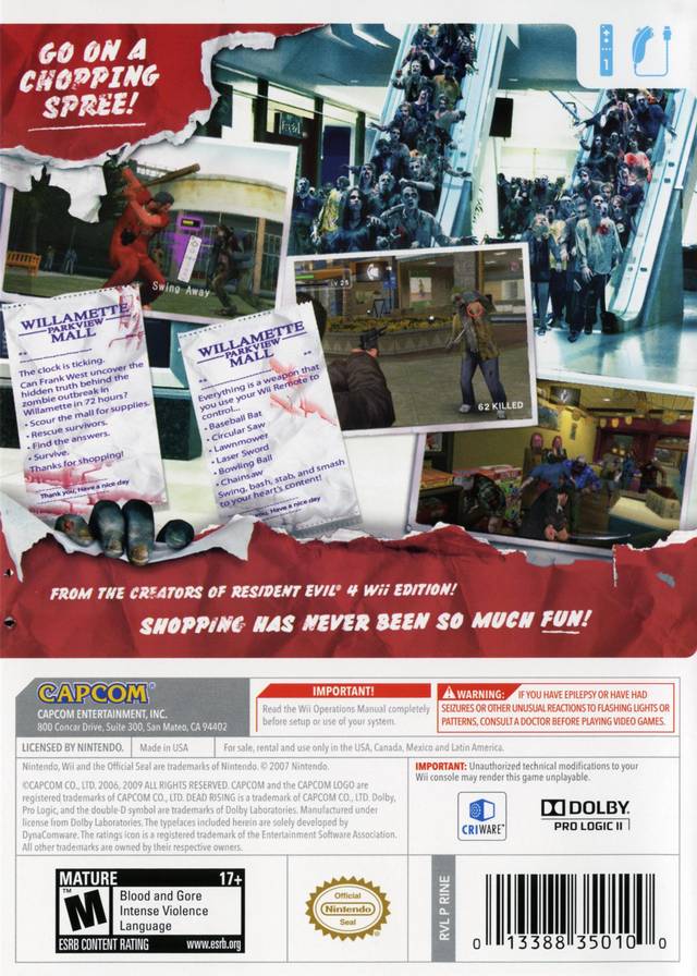 Dead Rising: Chop Till You Drop - Nintendo Wii Pre-Played