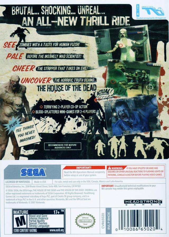 House of the Dead Overkill - Nintendo Wii Pre-Played