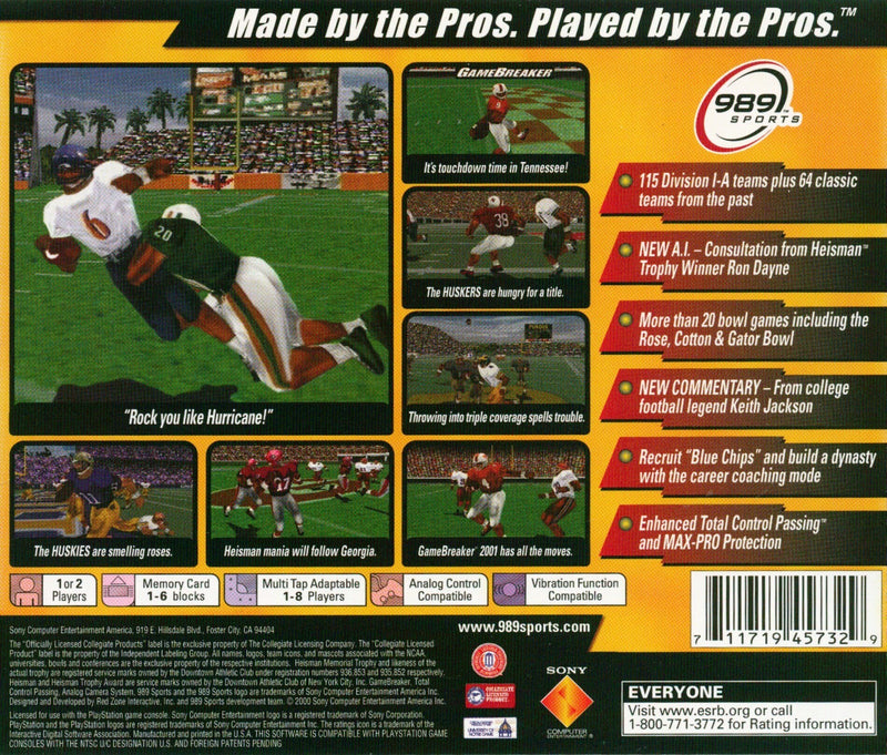 NCAA Gamebreaker 01 (CIB) - Playstation 1 Pre-Played