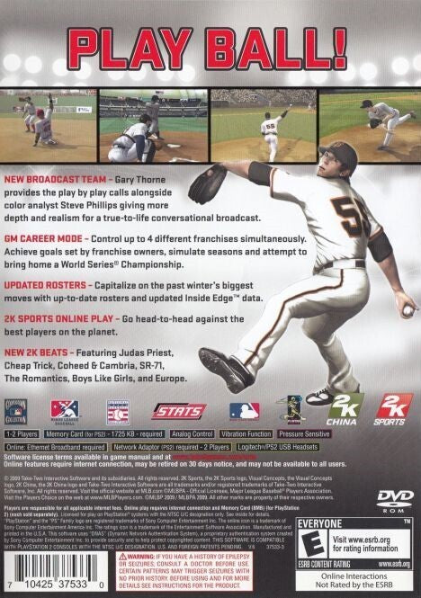 MLB 2K9  - Playstation 2 Pre-Played
