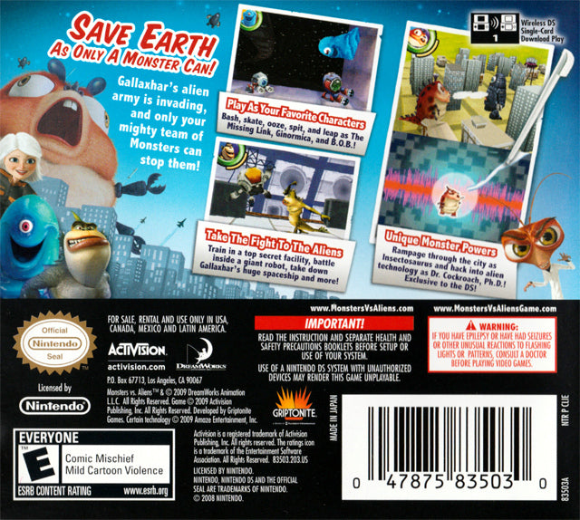 Monsters vs. Aliens - Nintendo DS Pre-Played