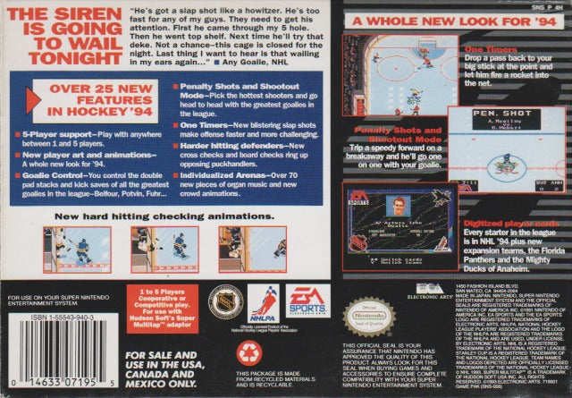 NHL 94 - Super Nintendo, SNES Pre-Played