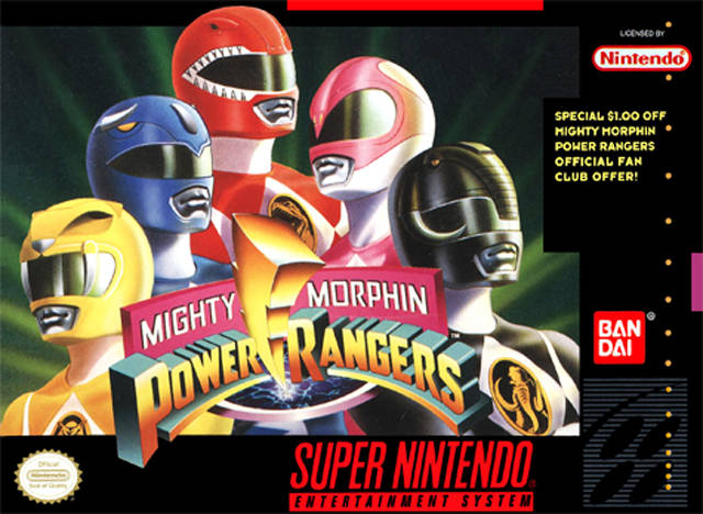 Mighty Morphin Power Rangers Front Cover - Super Nintendo, SNES Pre-Played