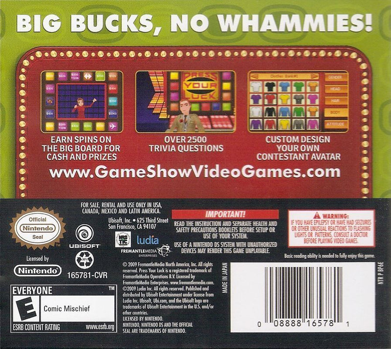 Press Your Luck 2010 Edition - Nintendo DS Pre-Played