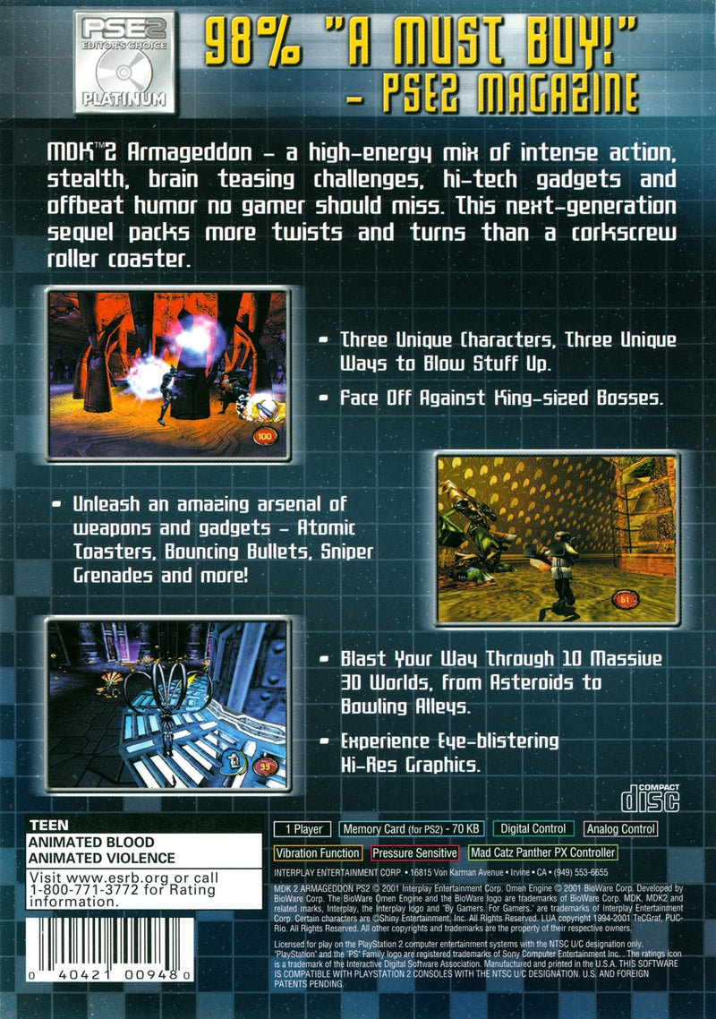 MDK 2 Armageddon - Playstation 2 Pre-Played