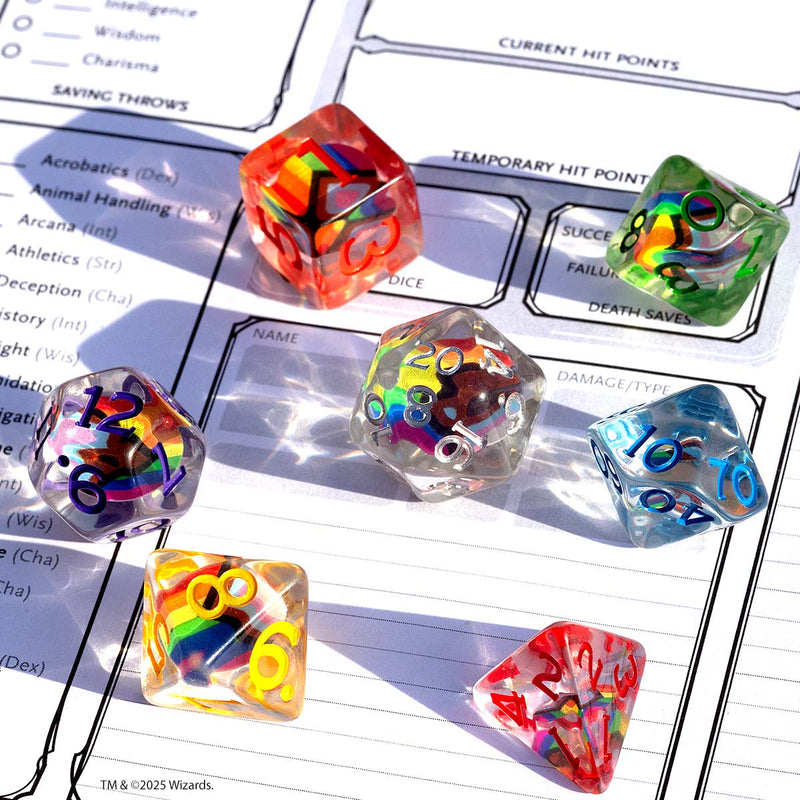 Dungeons & Dragons Progress Pride Dice Set - RPG Dice Set (7)