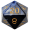 Blue/White with Gold Numbers - 35mm Mega Acrylic d20 Dice