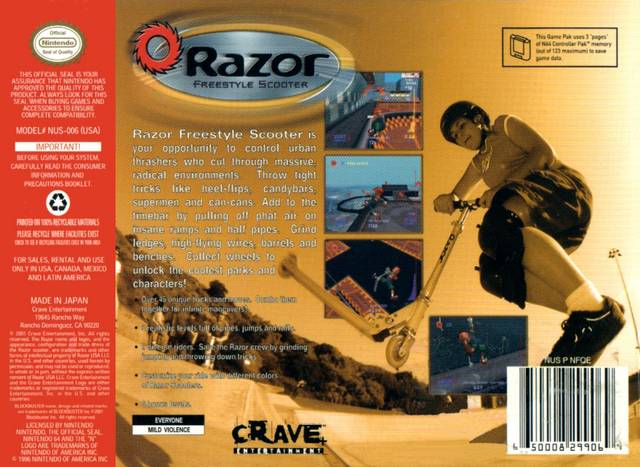 Razor Freestyle Scooter - Nintendo 64 Pre-Played
