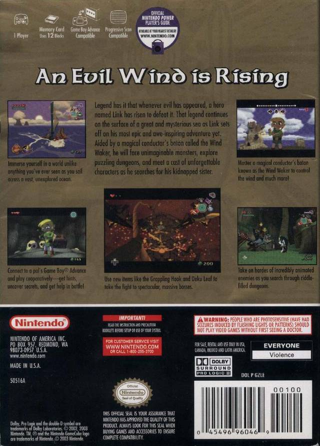 The Legend of Zelda The Wind Waker  - Nintendo Gamecube Pre-Played